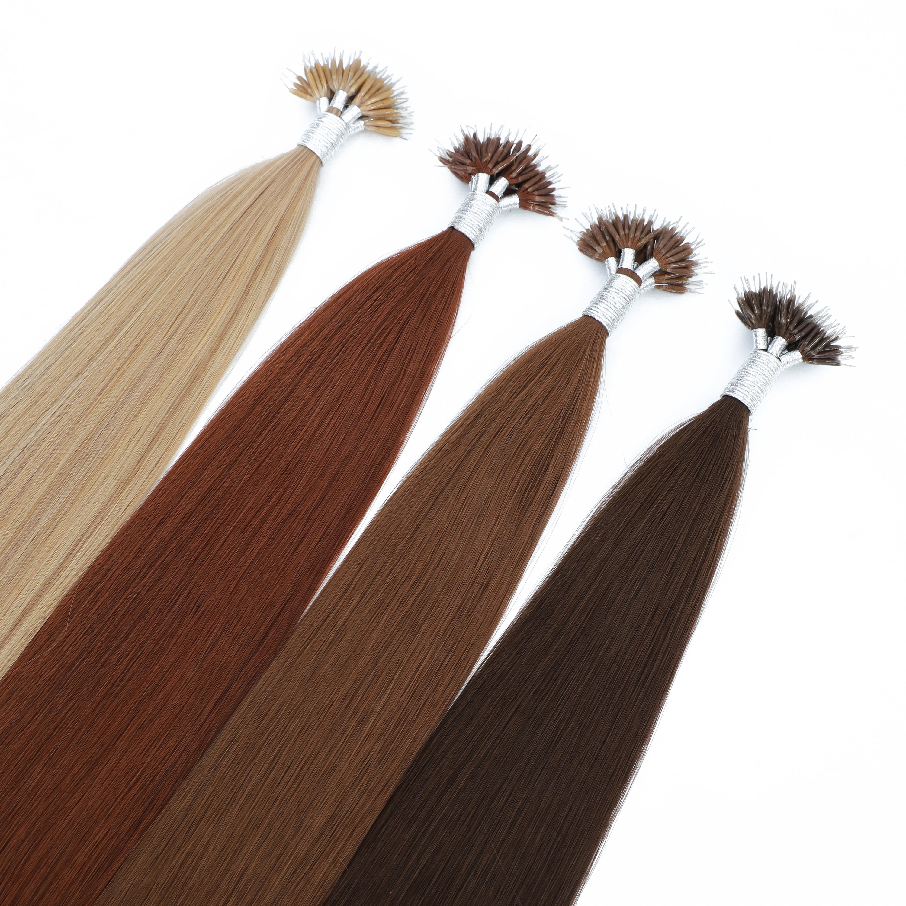 keratin 8 to 30 inch russian platinum blonde color hair real remy human nano ring/nano tip hair extensions