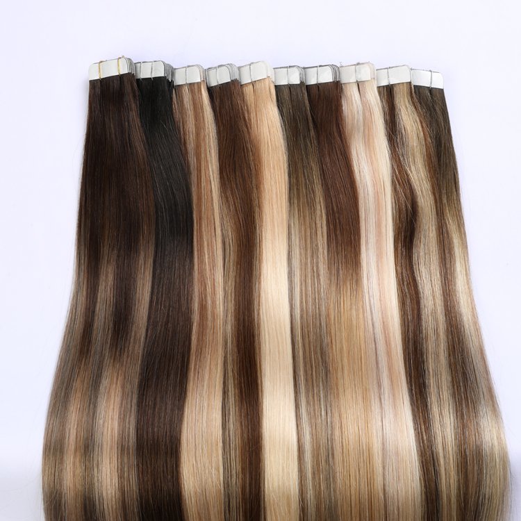 wholesale factory price 24 hours shipping tangle free no shedding double drawn virgin remy russian tape in human hair extensions