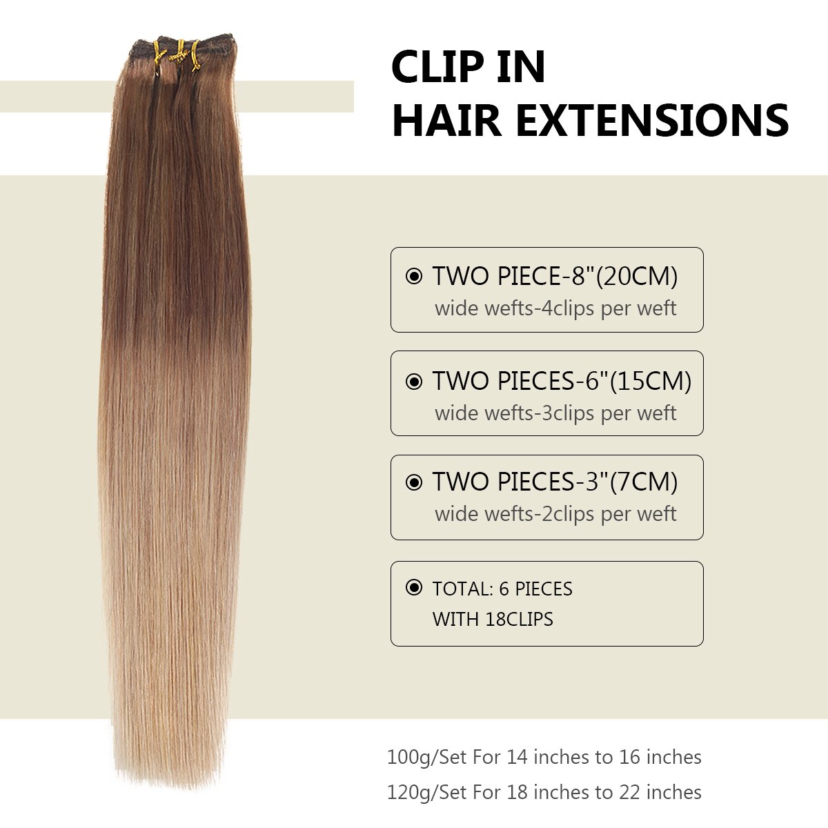 100% Russian human hair full thick end lace clip in human hair extensions balayage color popular hair extensions
