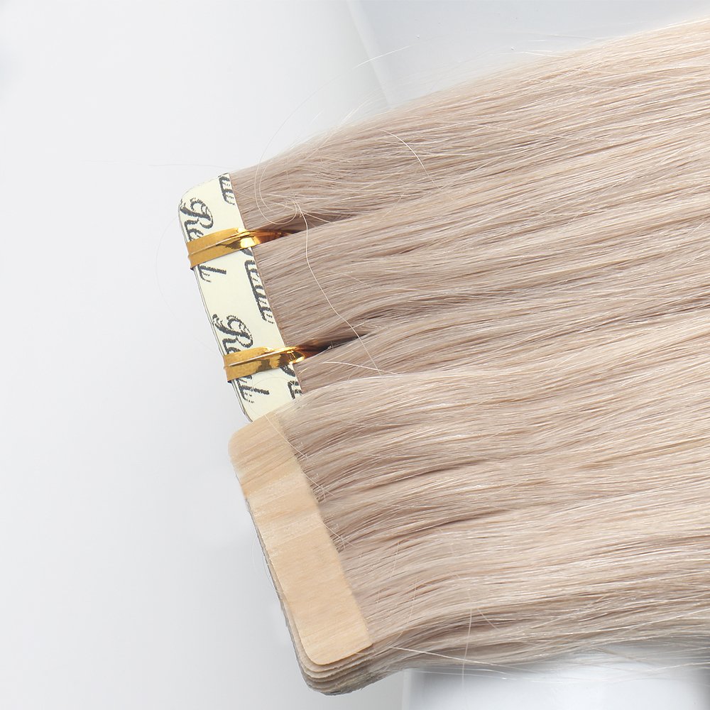 Strong Adhesive Tape Double Drawn Invisible Skin Weft 100 Remy Russian Silver Mini Tape ins PU Skin Weft Human Hair Extensions