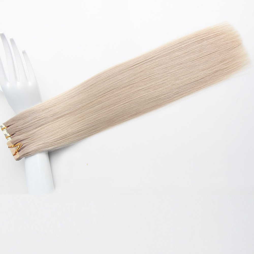 Strong Adhesive Tape Double Drawn Invisible Skin Weft 100 Remy Russian Silver Mini Tape ins PU Skin Weft Human Hair Extensions