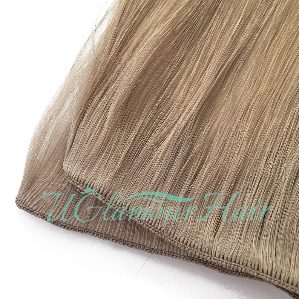 U Glamour Hair Indian 100% Virgin Cuticle best quality adhesive Hand Tied Weft swatch human hair extensions