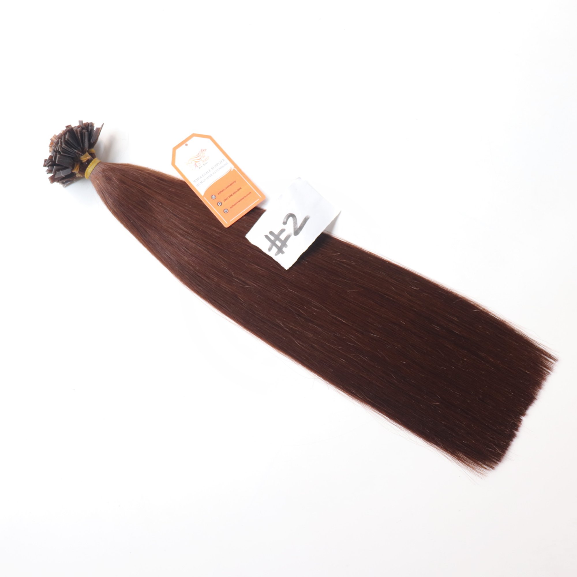 Wholesale Cheap Raw Vietnamese Hair Flat Tip Dark Brown Straight Human Hair Extensions Raw Virgin hair bundle