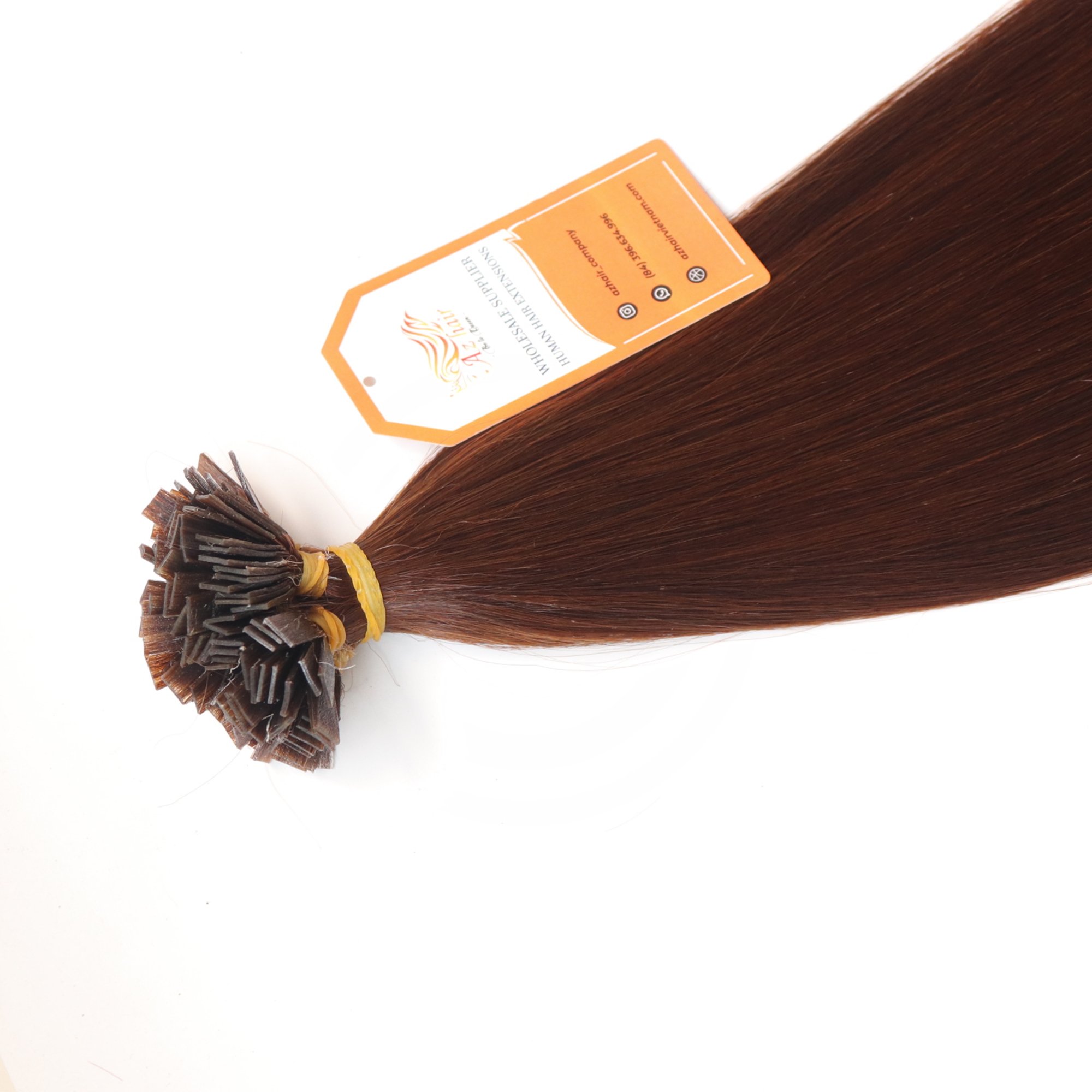 Wholesale Cheap Raw Vietnamese Hair Flat Tip Dark Brown Straight Human Hair Extensions Raw Virgin hair bundle