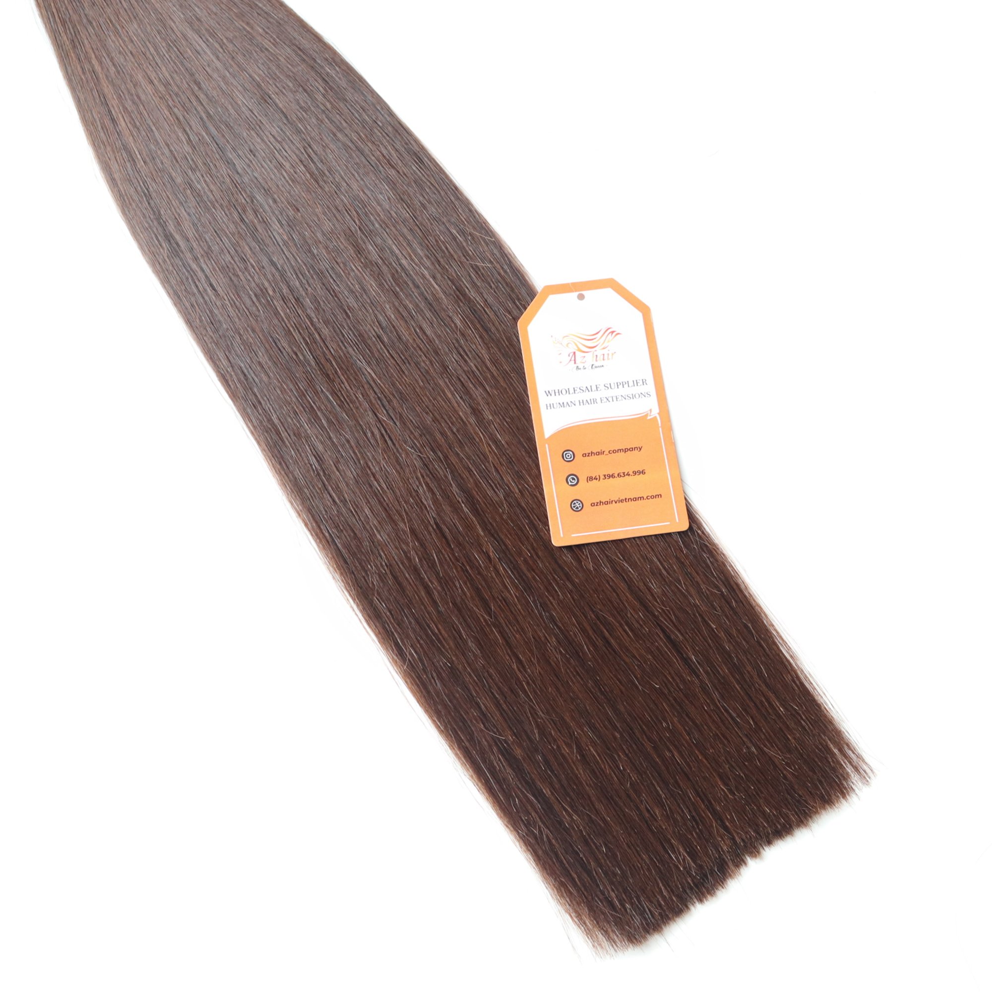 Wholesale Cheap Raw Vietnamese Hair Flat Tip Dark Brown Straight Human Hair Extensions Raw Virgin hair bundle