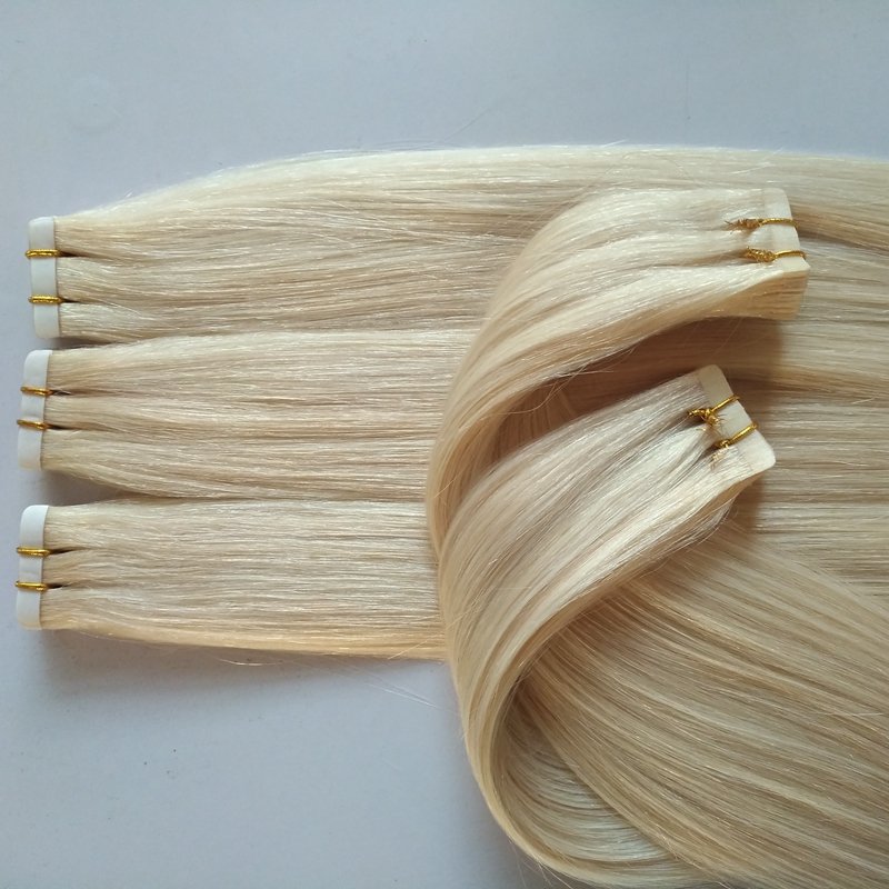 Wholesale double drawn 100% remy human hair tape hair extension invisible brazilian double sided tape in hair