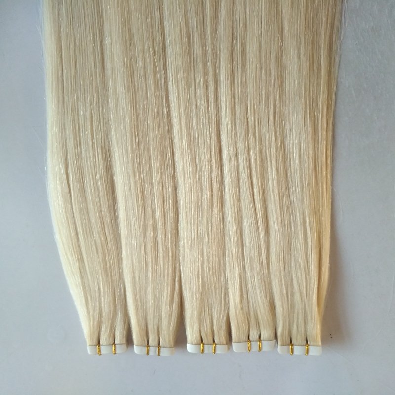 Wholesale double drawn 100% remy human hair tape hair extension invisible brazilian double sided tape in hair