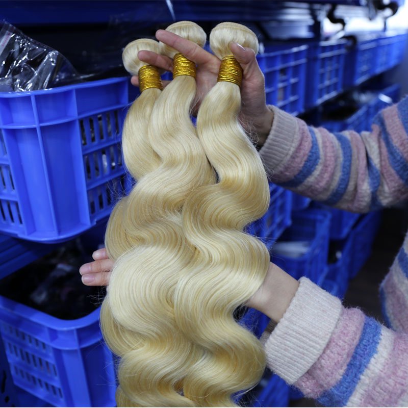 Wholesale Russian Blonde 613 Color Virgin Hair Bundle,Raw Virgin Cuticle Aligned Hair Vendor,613 Blonde Human Hair Extensions