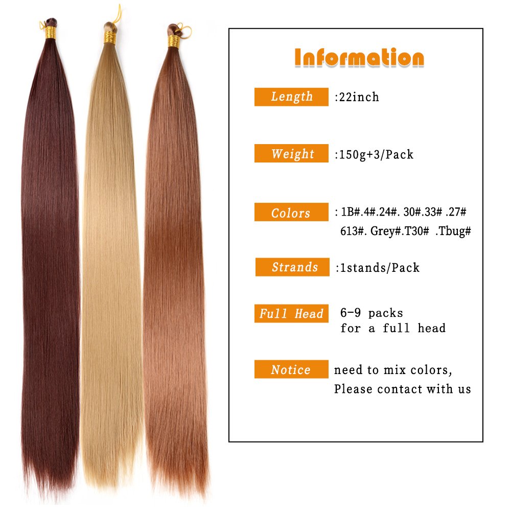 Wholesale Silky Straight Hair 22" Bundles Crochet Braids Synthetic Braiding Hair Crochet Hair Extensions for Braiding