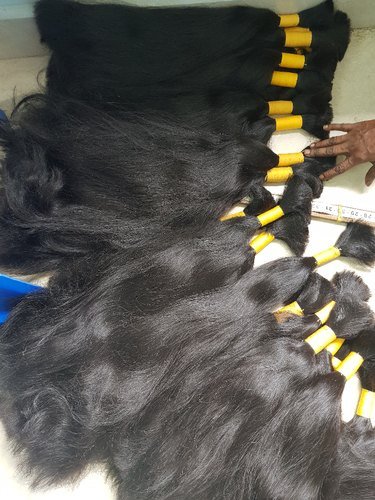EXCLUSIVELY 100% virgin human bulk hair extensions single drawn temple hair in CHENNAI