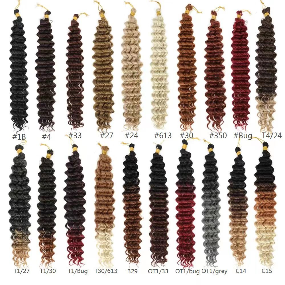 22 Inch Deep Wave Braiding Hair for Goddess Knotless Braids Synthetic Deep Wave Crochet Hair Close To Human Hair