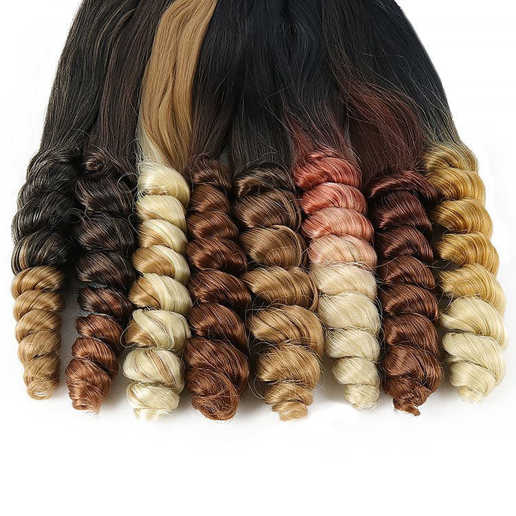 Julianna 18 Inch 50g Synthetic Pre Stretched Spiral Curly Silky Braiding Hair Bouncy Loose Wavy Braiding Hair Extensions