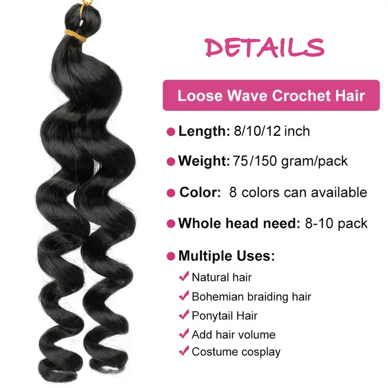 12 Inch French Curls Braiding Hair Extensions Synthetic Curl Hair Loose Wave Spiral Curl Crochet Hair Braids