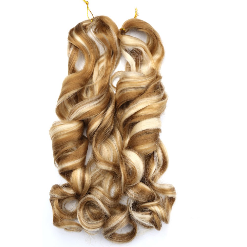 Blonde Loose Wave Synthetic Braiding Hair Deep Wavy YaKi Crochet Braids Blonde Spiral Curly Hair Extensions