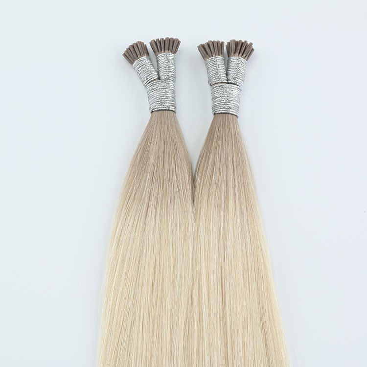 Wholesale Exquisite Soft Glue Keratin hair extensions, Double Drawn Human Hair I tip Hair extensions