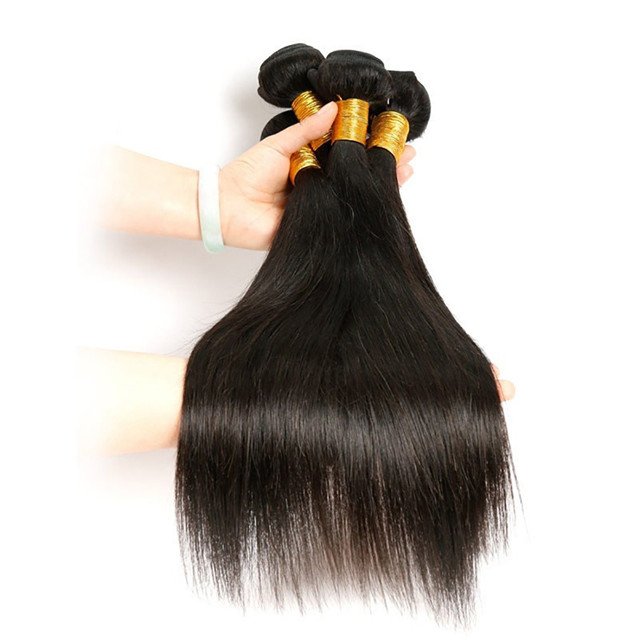 Bone Straight Mink Brazilian Human Hair Weaves Bundle, Real 100 Human Hair Bundles, Virgin Cuticle Aligned Human Hair Extensions