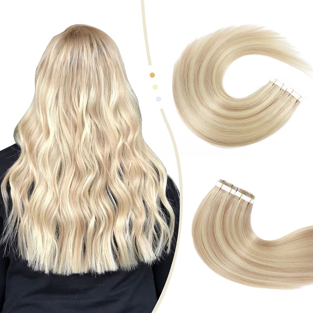 HappyNewHair Virgin Remy European Tape Hair Extension, Wholesale Invisible Double Drawn Remy Tape In Human Hair Extension