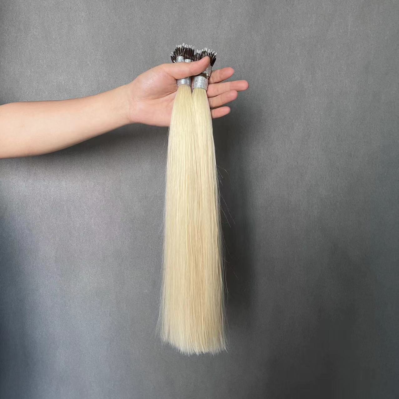 Wholesale Geleisi hair Brazilian real natural virgin human hair extension I tip U tip flat hair extension bundles colorful