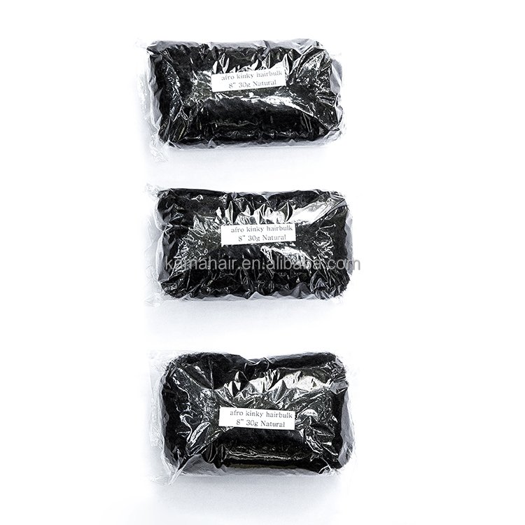 KAMA Factory Price Wholesale 12 Inches Extensions Remy Afro Kinky Bulk Human Hair For Braiding