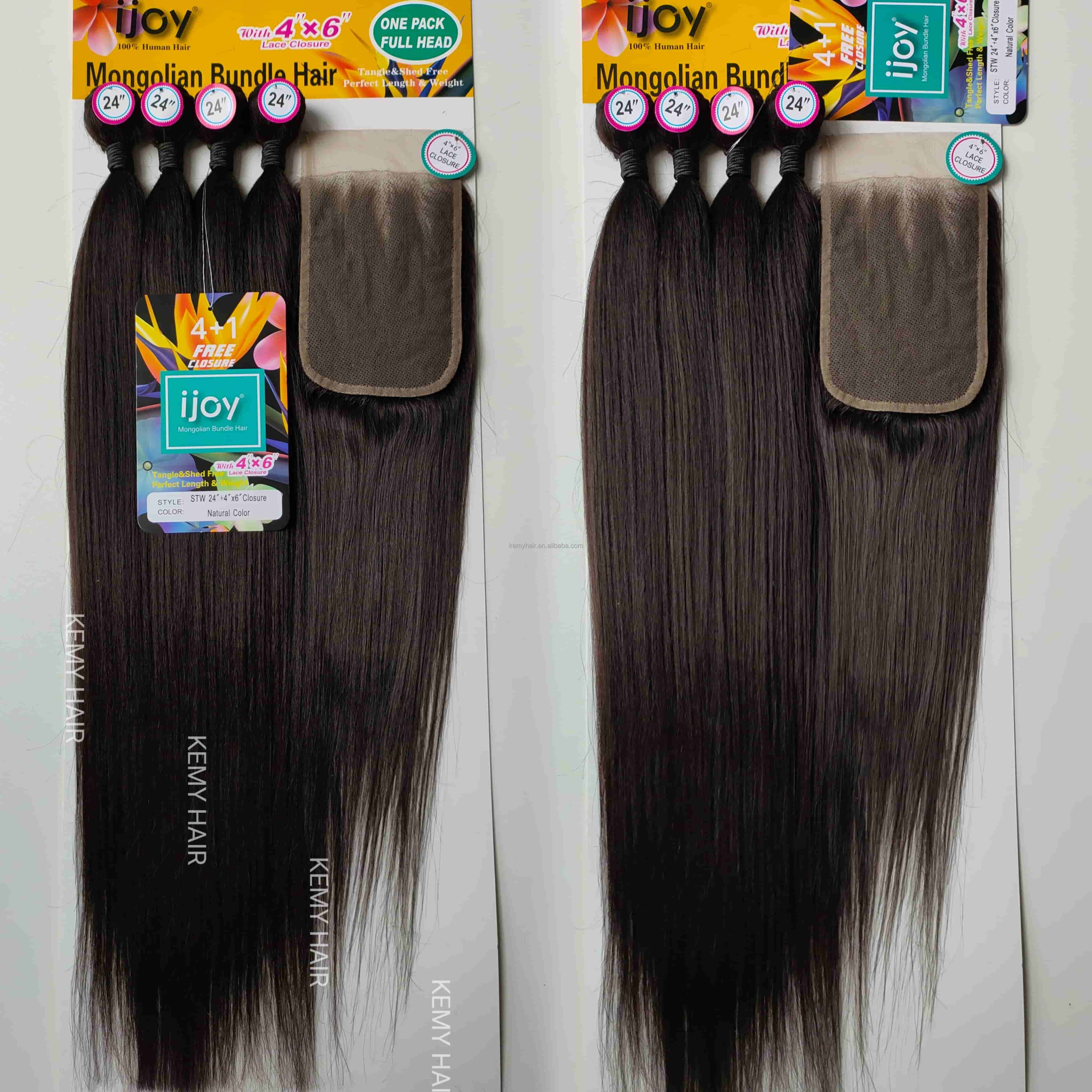 KEMY HAIR Blend Hair Bundles with 6*4 &13*4 Lace Closure Body Wave Natural Color Wholesale Hair Bundles Set for Black Women