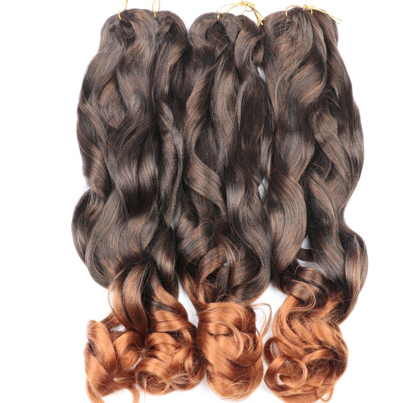 French Curl Braiding Hair Pre Stretched Synthetic spiral French Hair Extensions Loose Wavy Bouncy Crochet Hair For Black Women