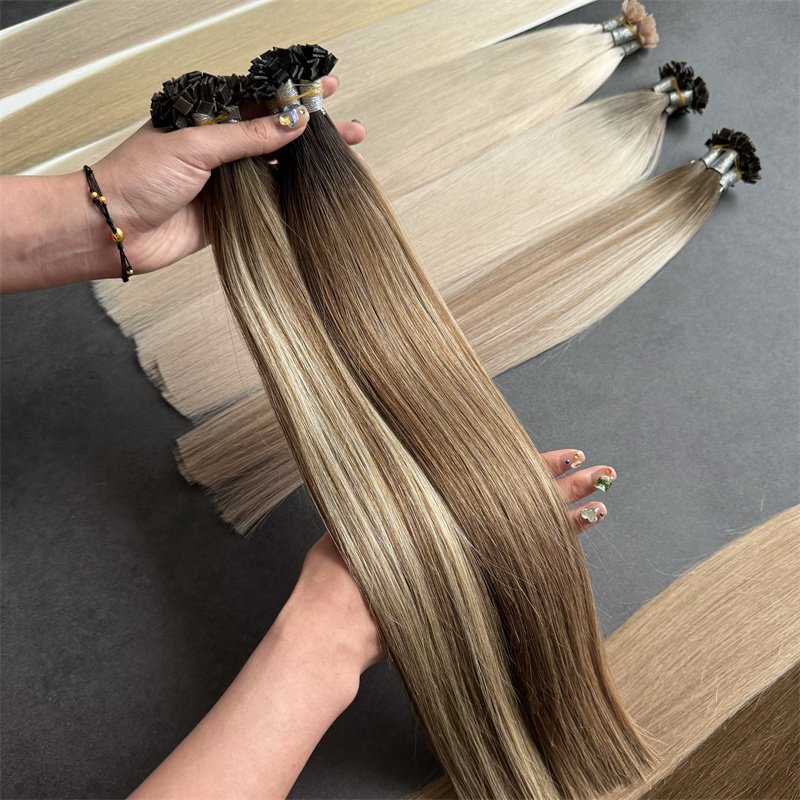 Top quality Double Drawn Wholesale Italian Pre-bonded Keratin U Tip Human Hair Extensions full Cuticle