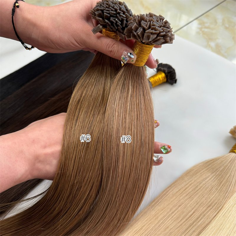 Top quality Double Drawn Wholesale Italian Pre-bonded Keratin U Tip Human Hair Extensions full Cuticle