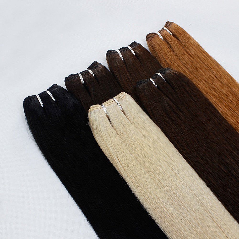 #613 Blonde Straight Virgin Brazilian Bundles double drawn virgin hair weft extension 100% remy human hair
