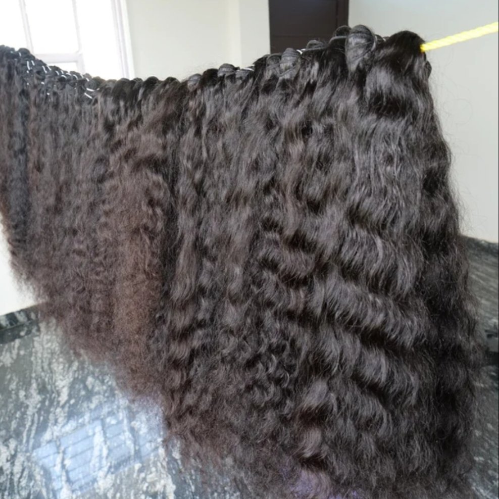 Premium Indian Hair Virgin Human Hair Extensions-Unprocessed Natural Wave Yaki Weft Kinky Straight Loose Deep Wave Spring Curl