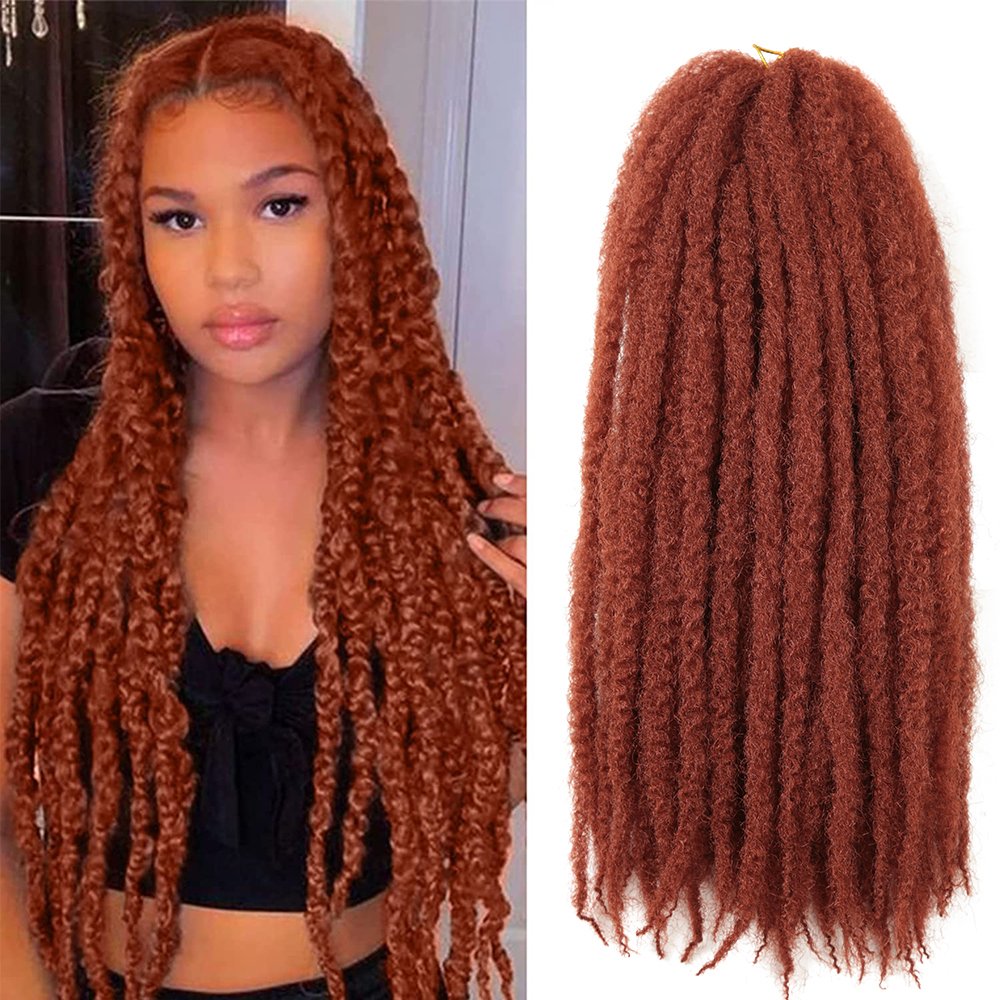 Afro Kinky Curly Crochet Braids Hair 18inch Marley Twist Hair For Women Synthetic Marley Braiding Hair Extensions