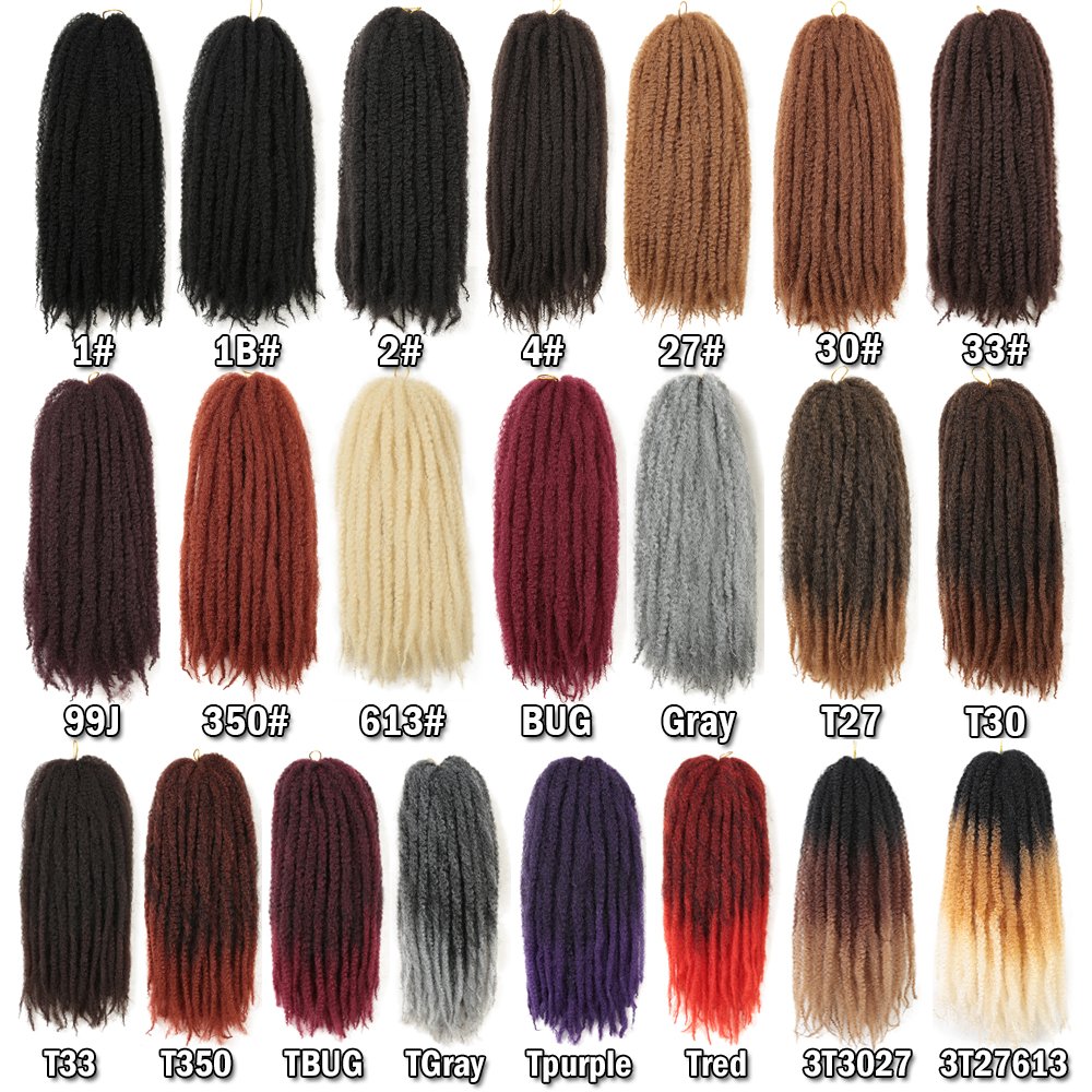 Afro Kinky Curly Crochet Braids Hair 18inch Marley Twist Hair For Women Synthetic Marley Braiding Hair Extensions
