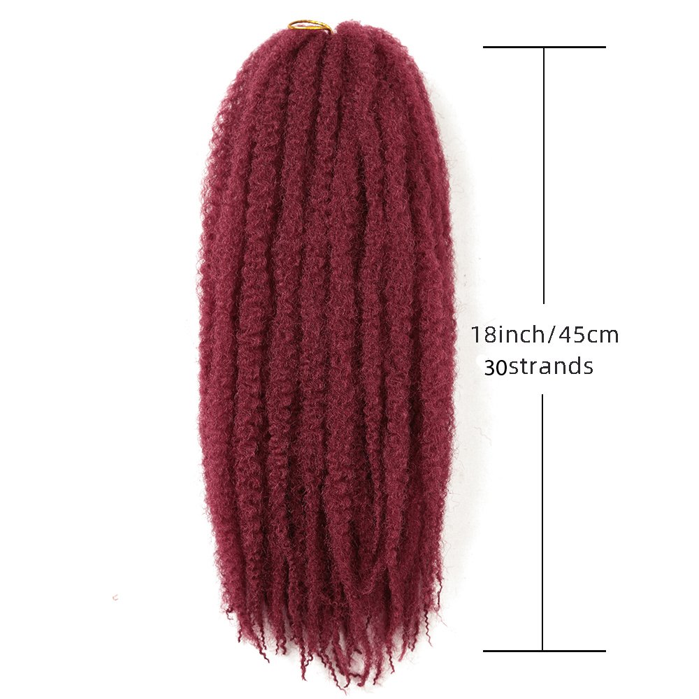 Afro Kinky Curly Crochet Braids Hair 18inch Marley Twist Hair For Women Synthetic Marley Braiding Hair Extensions