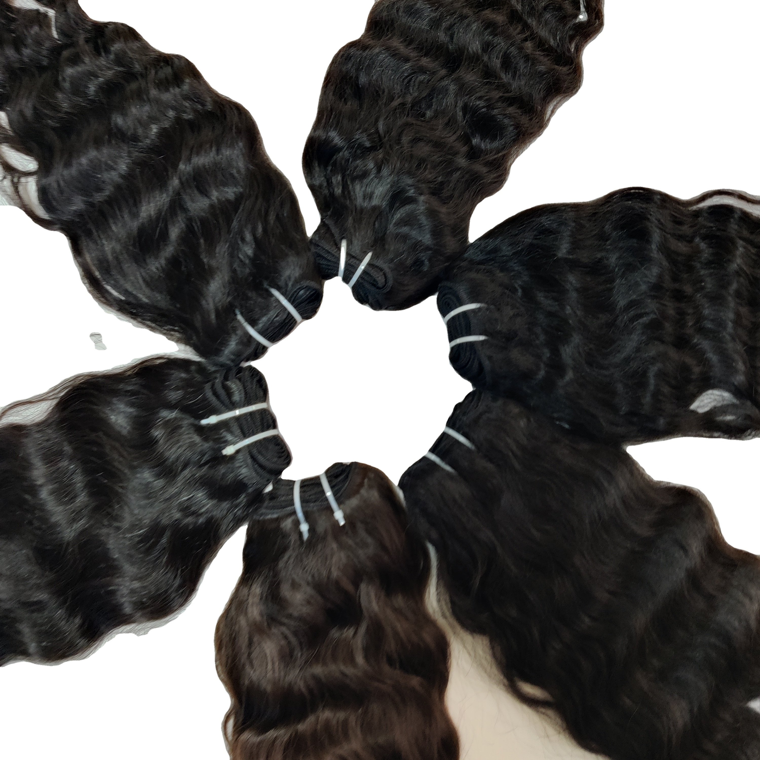 Wholesale cheap Price 100% Raw Unprocessed Natural Genius Weft Black Wavy Indian Temple Indian Human Hair Extensions