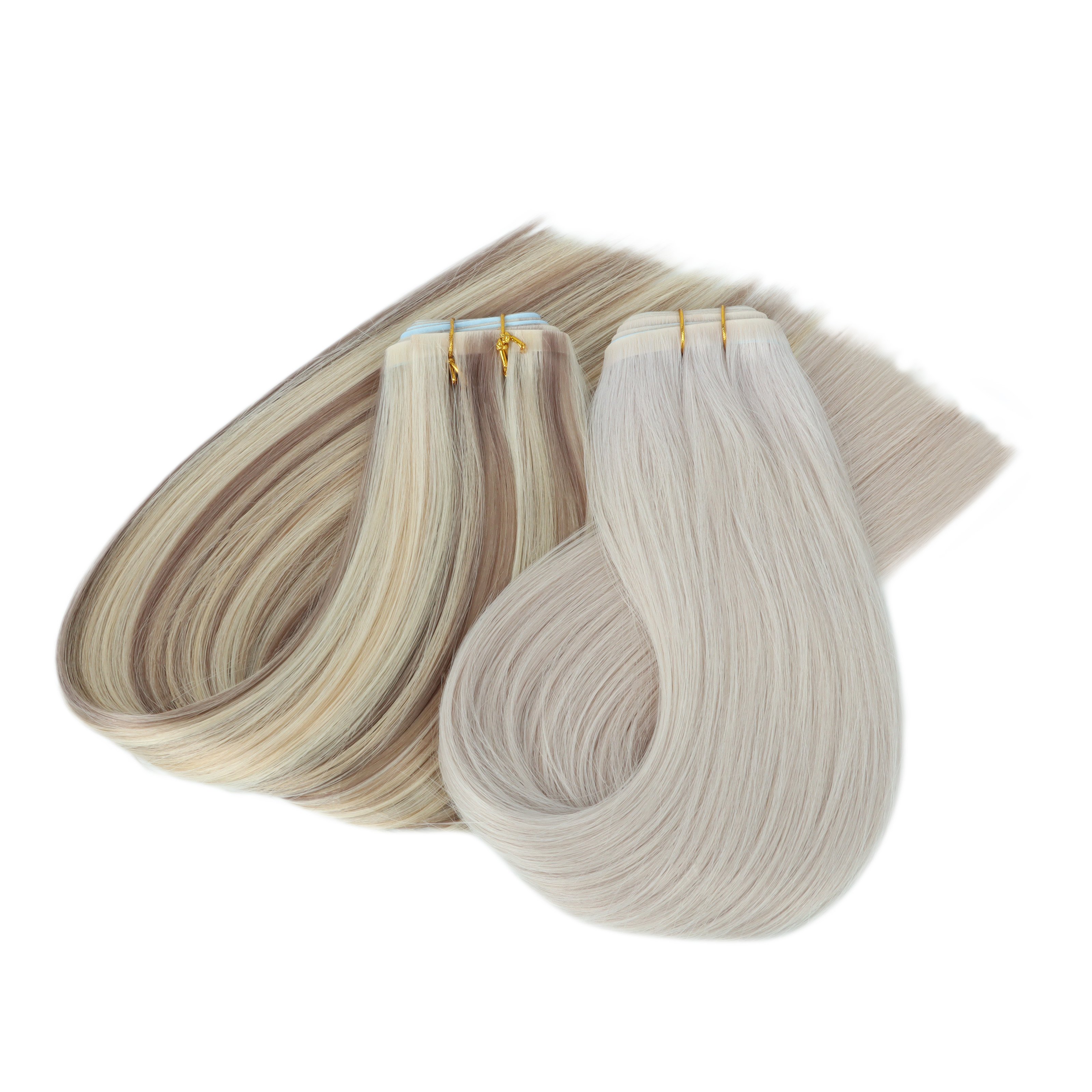 Hot sale invisible tape in hair extensions 100 straight wave natural color raw extends tape human hair