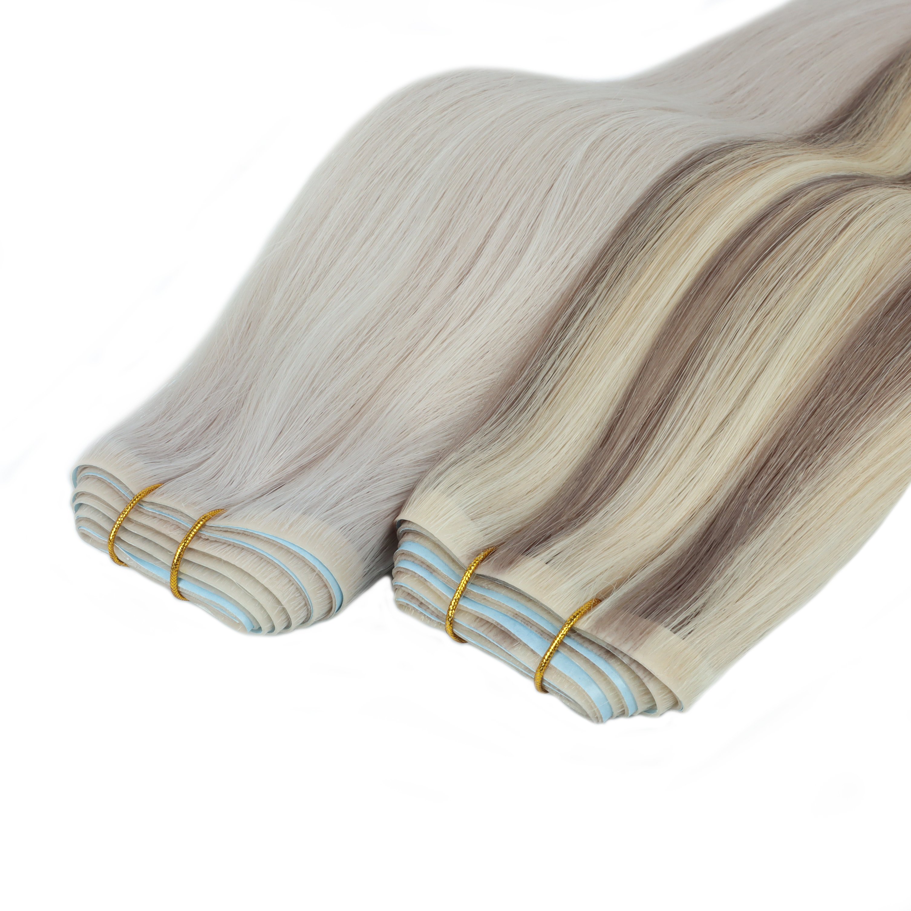 Hot sale invisible tape in hair extensions 100 straight wave natural color raw extends tape human hair