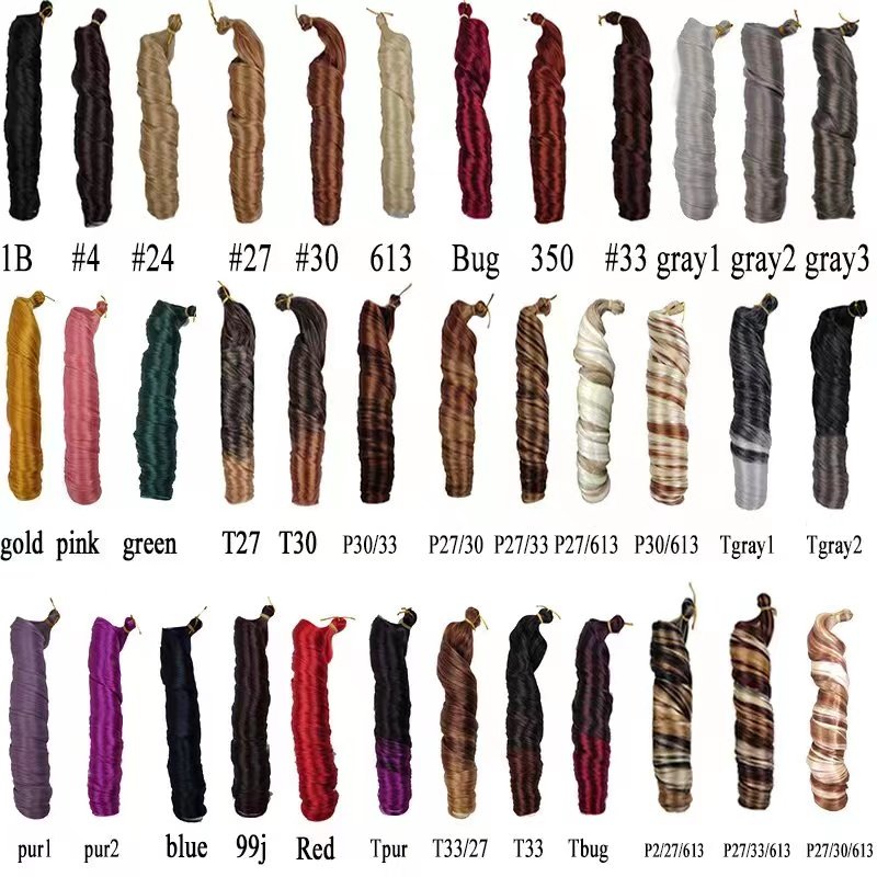 Loose Wavy Braiding Hair French Spiral Curls wholesale Synthetic Braided Hair faux crochet hair for africa black women