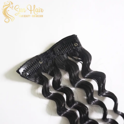 Sun Hair Company Best Seller High Quality Virgin Natural Color Kinky Curly Clip in 100% Vietnamese Human Hair Extensions
