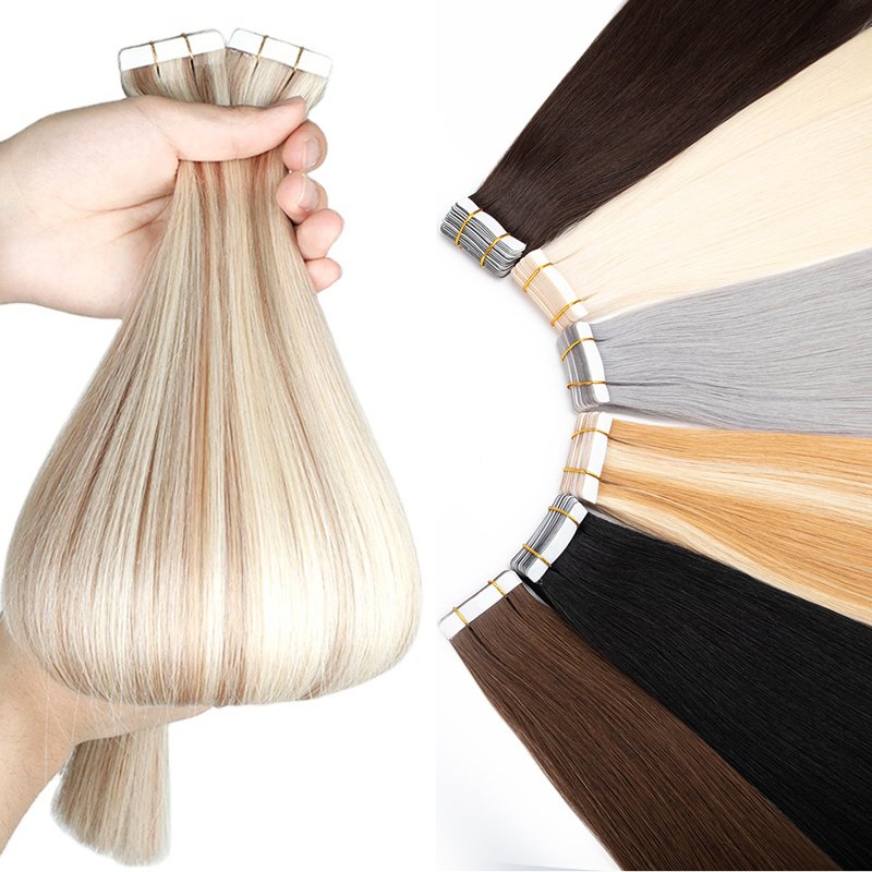 Leshine Customized New Arrival Double Drawn Tape Hair Extensions Invisible Tape in Human Hair Extension