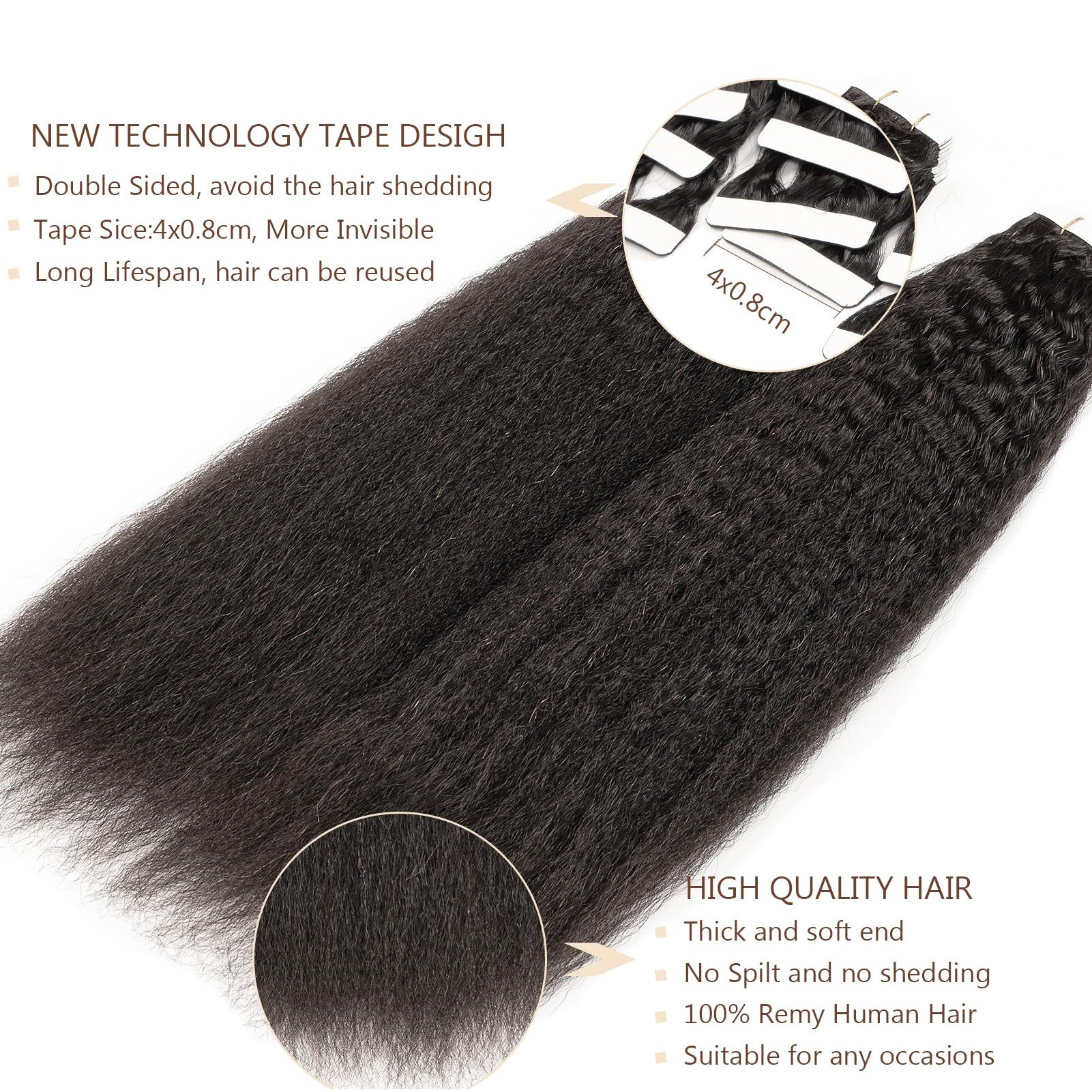 Wholesale Kinky Straight PU Tape Ins Human Hair Extensions Raw Cambodian Hair Bundles Natural human hair Extensions Vendor