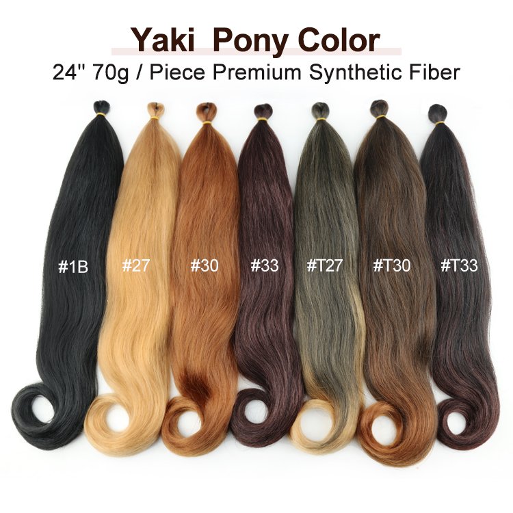 24inch yaki pony hair yaki braids ponytail synthetic hairpiece braids synthetic braiding hair