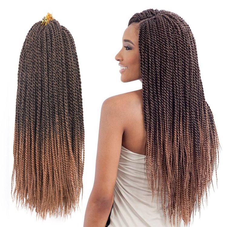 Julianna Wholesale Hair 14 18 22 Inch Senegalese Twist Synthetic Hair Crochet Braid Twist Thin Mini Mambo Twist Crochet Hair