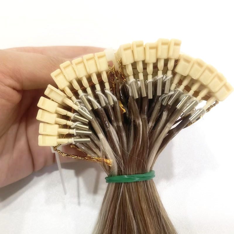Hot Sale Cuticle Aligned 6D-2 Keratin Hair Stick Tips Silky Straight Double Drawn 6D Russian Remy Human Hair Extensions