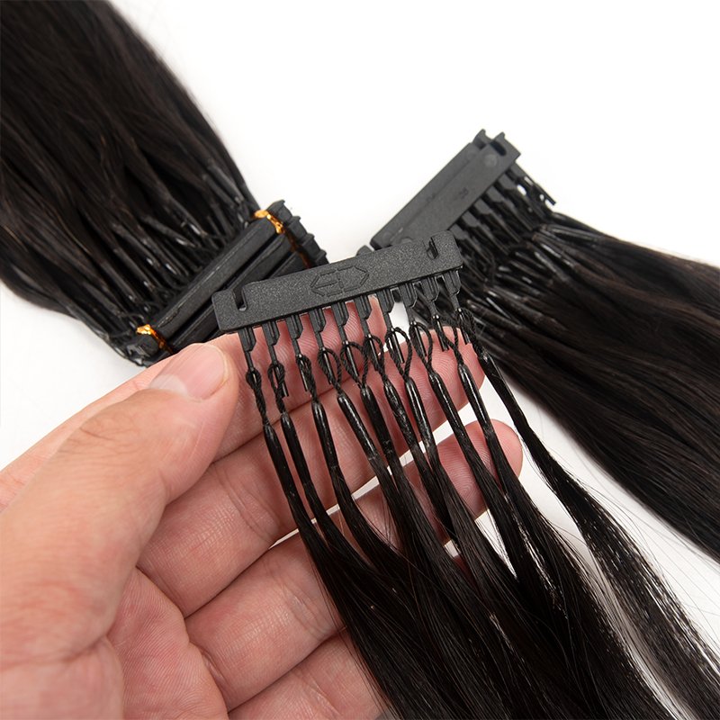 Hot Sale Cuticle Aligned 6D-2 Keratin Hair Stick Tips Silky Straight Double Drawn 6D Russian Remy Human Hair Extensions