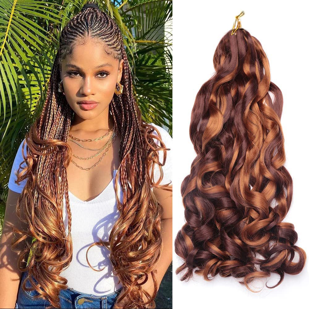 Loose Wave Crochet Braids Hair Bundles Spiral Curl Wavy Braids Pony Styler French Curl Braids Yaki Hair Extensions