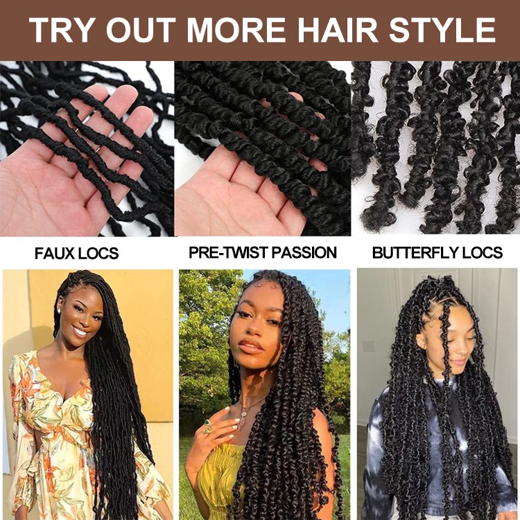 Julianna Passion Twist Braiding Hair Extensions Water Wave Synthetic Crotchet Braids Crochet Braiding Hair