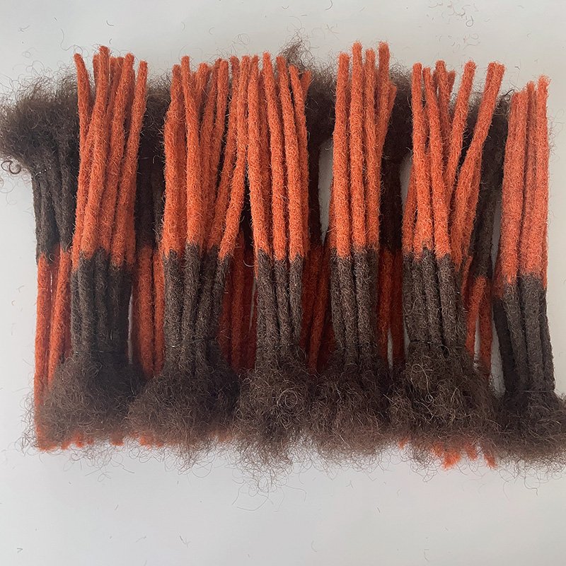 8 inch 0.6 cm 100% human hair #2 #350 ombre color Width Afro Kinky Handmade Colorful Dreadlock Crochet Dreadlocks in stock