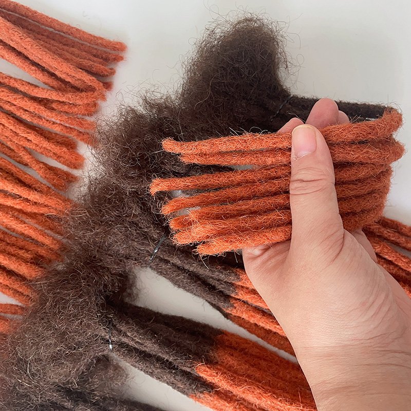 8 inch 0.6 cm 100% human hair #2 #350 ombre color Width Afro Kinky Handmade Colorful Dreadlock Crochet Dreadlocks in stock