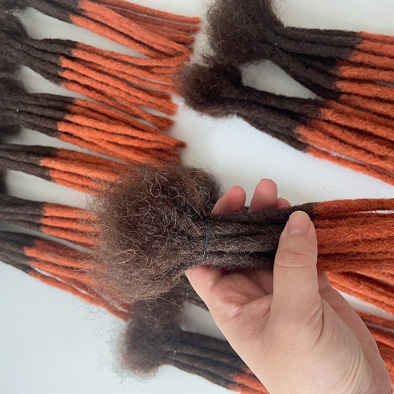 8 inch 0.6 cm 100% human hair #2 #350 ombre color Width Afro Kinky Handmade Colorful Dreadlock Crochet Dreadlocks in stock
