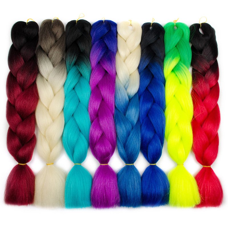 Wholesale Price High Quality Purple Many Colors 24inch Easy Synthetic Jumbo Hair Braid 100g Synthetic Braiding Products Hair