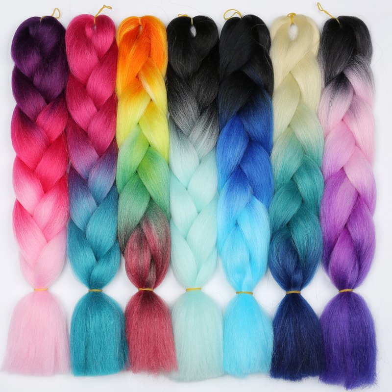 Wholesale Price High Quality Purple Many Colors 24inch Easy Synthetic Jumbo Hair Braid 100g Synthetic Braiding Products Hair